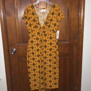 Yellow dress with aztec design